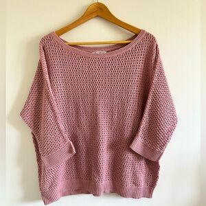 Open knit 3/4 sweater